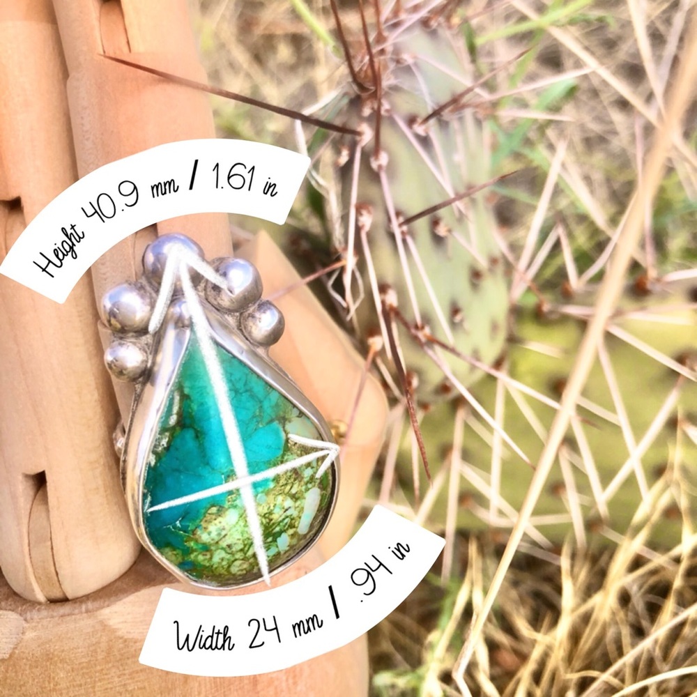 Inlaid Turquoise Handcrafted Southwestern Sterling Silver Ring - Picture 6 of 14